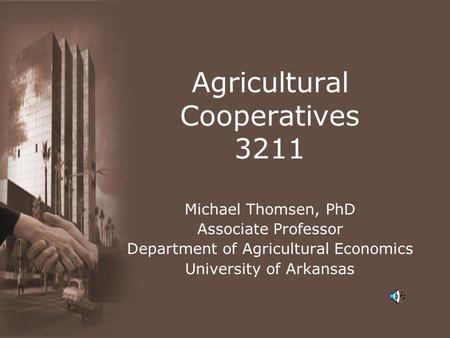 Agricultural Cooperatives 3211