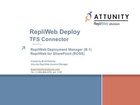 RepliWeb Deploy TFS Connector RepliWeb Deployment Manager (R-1)