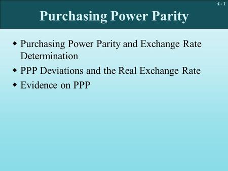 Purchasing Power Parity