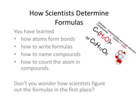 How Scientists Determine Formulas