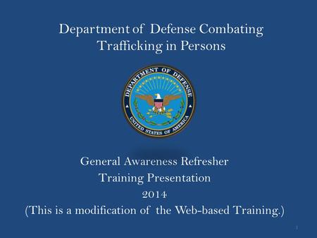 Department of Defense Combating Trafficking in Persons