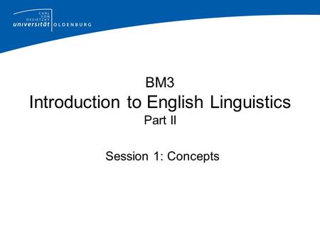 BM3 Introduction to English Linguistics Part II