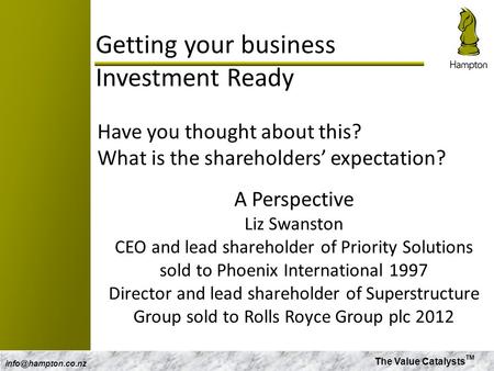 Getting your business Investment Ready Have you thought about this?