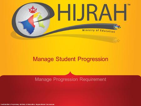 Manage Student Progression Manage Progression Requirement.