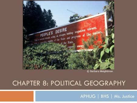 Chapter 8: Political Geography