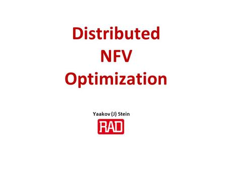 Distributed NFV Optimization