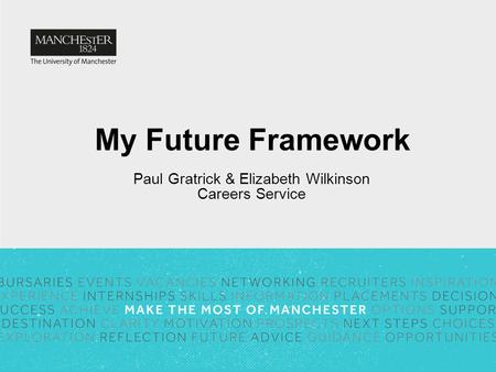 My Future Framework Paul Gratrick & Elizabeth Wilkinson Careers Service.