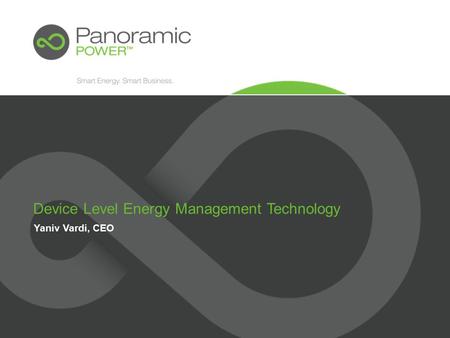 Yaniv Vardi, CEO Device Level Energy Management Technology.