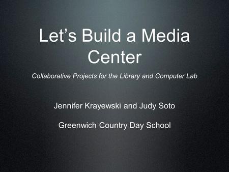 Let’s Build a Media Center