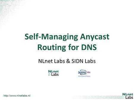 Self-Managing Anycast Routing for DNS