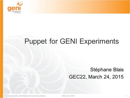 Puppet for GENI Experiments