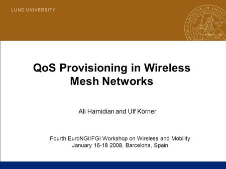 QoS Provisioning in Wireless Mesh Networks
