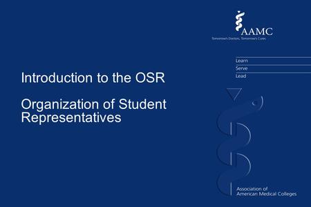 Introduction to the OSR Organization of Student Representatives.