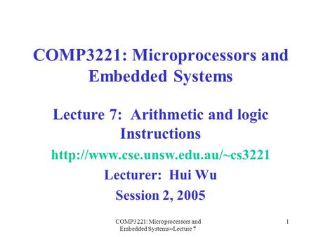 COMP3221: Microprocessors and Embedded Systems