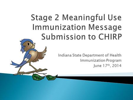 Indiana State Department of Health Immunization Program June 17 th, 2014.