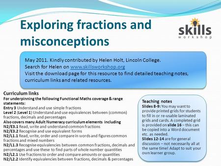 Exploring fractions and misconceptions