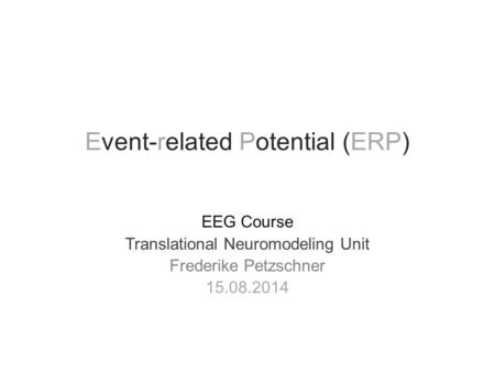 Event-related Potential (ERP)