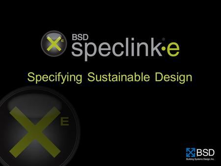 Specifying Sustainable Design