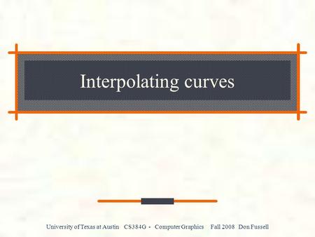 Interpolating curves.