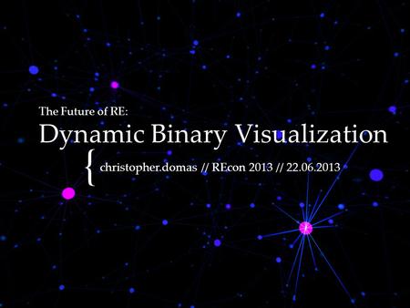 The Future of RE: Dynamic Binary Visualization