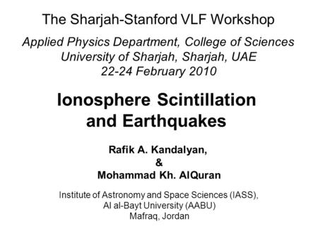 Ionosphere Scintillation and Earthquakes