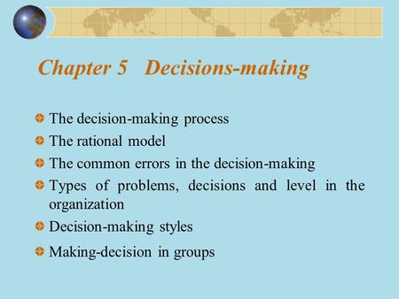 Chapter 5 Decisions-making