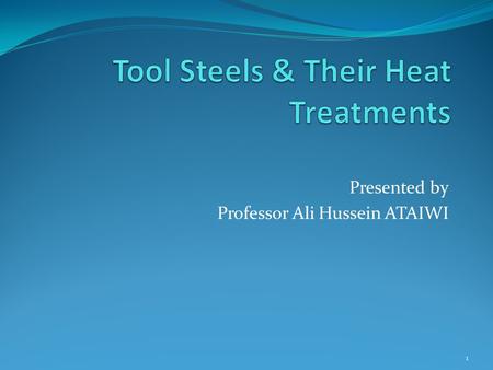 Presented by Professor Ali Hussein ATAIWI 1. 2 3.