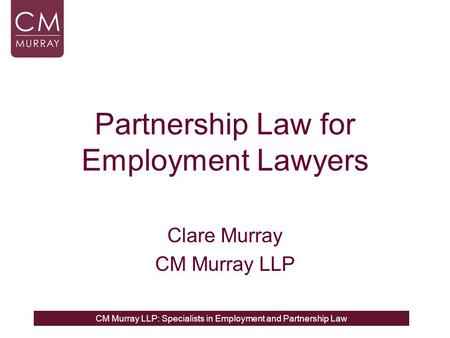Partnership Law for Employment Lawyers