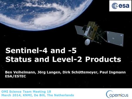 Sentinel-4 and -5 Status and Level-2 Products