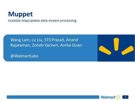 Muppet Scalable MapUpdate data-stream processing