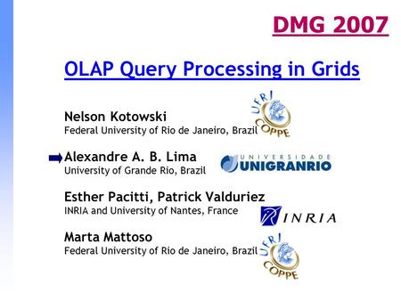 OLAP Query Processing in Grids