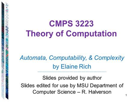 CMPS 3223 Theory of Computation