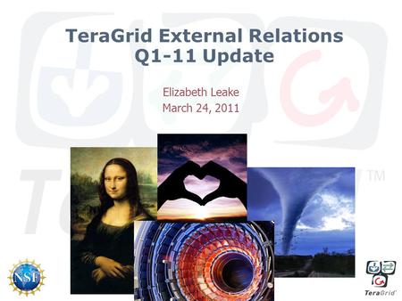 TeraGrid External Relations Q1-11 Update Elizabeth Leake March 24, 2011.