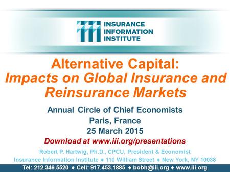 Annual Circle of Chief Economists Paris, France 25 March 2015