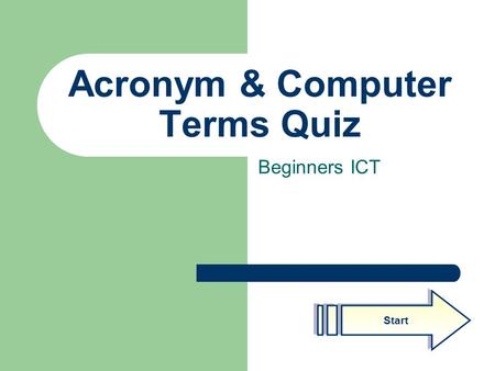 Acronym & Computer Terms Quiz
