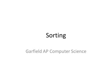 Garfield AP Computer Science