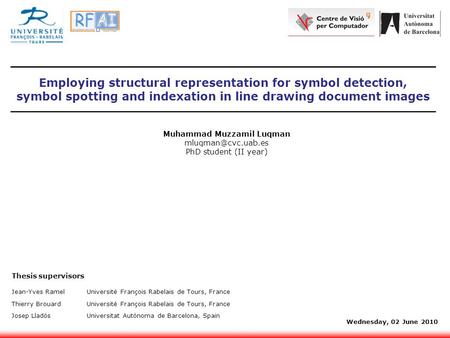 Employing structural representation for symbol detection, symbol spotting and indexation in line drawing document images Muhammad Muzzamil Luqman