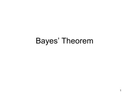 1 Bayes’ Theorem. 2 Let’s consider an example. Say you have 31 people who play golf. One way to divide up the people is to put them in groups based on.