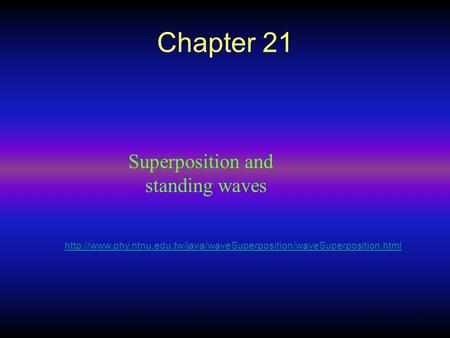 Chapter 21 Superposition and standing waves