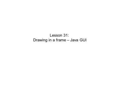 Drawing in a frame – Java GUI