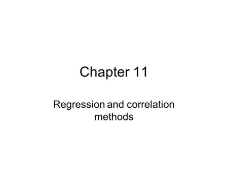 Regression and correlation methods