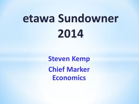 Steven Kemp Chief Marker Economics