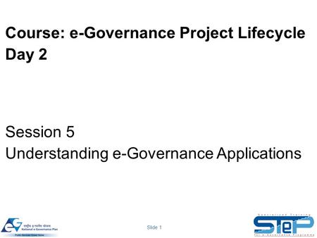 Course: e-Governance Project Lifecycle
