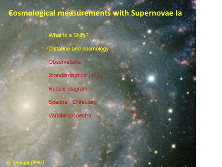 Cosmological measurements with Supernovae Ia