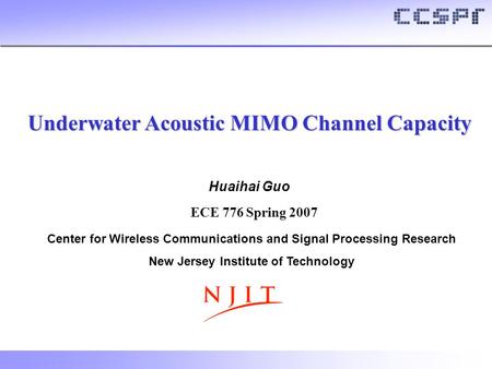 Underwater Acoustic MIMO Channel Capacity
