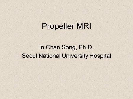 In Chan Song, Ph.D. Seoul National University Hospital