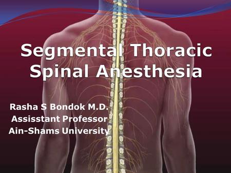 Segmental Thoracic Spinal Anesthesia