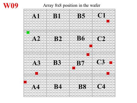 W09 Array 8x8 position in the wafer A1 B1 B5 C1 A2 B2 B6 C2 A3 B3 C3