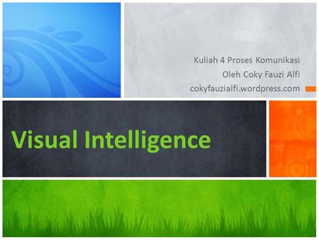 Kuliah 4 Proses Komunikasi Oleh Coky Fauzi Alfi cokyfauzialfi.wordpress.com Visual Intelligence.