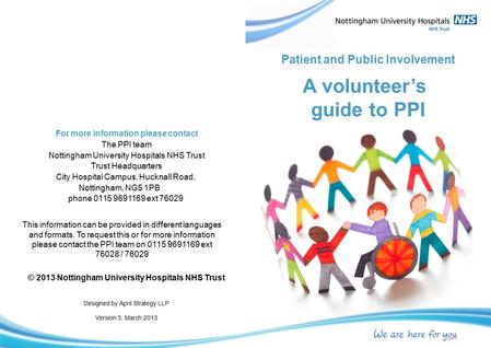A volunteer’s guide to PPI